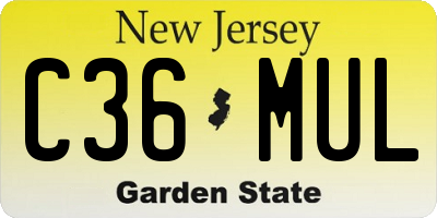 NJ license plate C36MUL