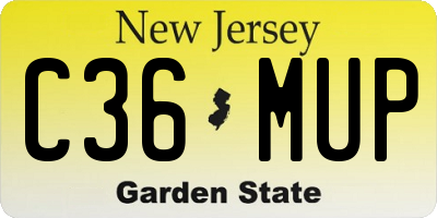 NJ license plate C36MUP