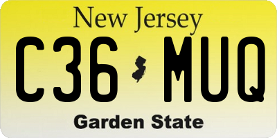 NJ license plate C36MUQ