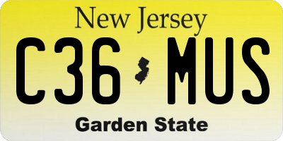 NJ license plate C36MUS