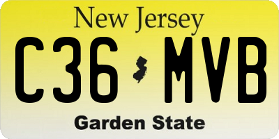 NJ license plate C36MVB