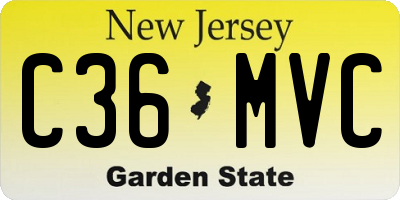 NJ license plate C36MVC