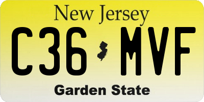 NJ license plate C36MVF