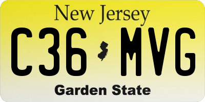 NJ license plate C36MVG
