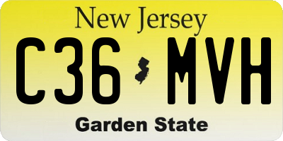 NJ license plate C36MVH