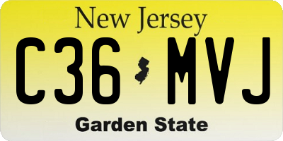 NJ license plate C36MVJ