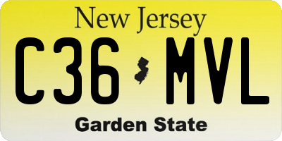 NJ license plate C36MVL