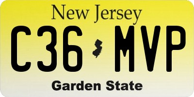 NJ license plate C36MVP