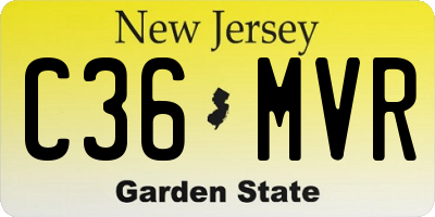 NJ license plate C36MVR