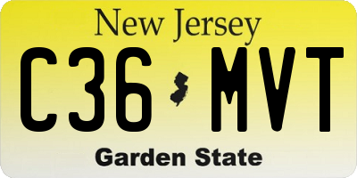 NJ license plate C36MVT