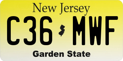 NJ license plate C36MWF