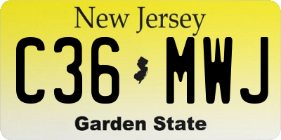 NJ license plate C36MWJ