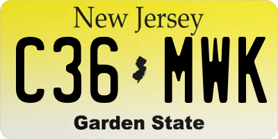 NJ license plate C36MWK