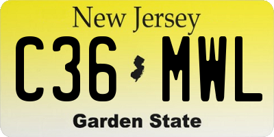 NJ license plate C36MWL