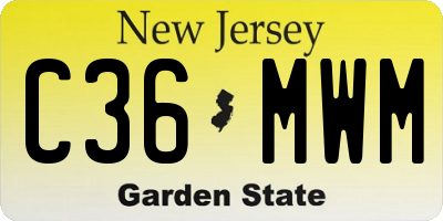 NJ license plate C36MWM