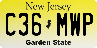 NJ license plate C36MWP