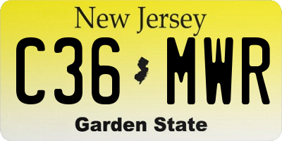 NJ license plate C36MWR