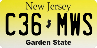 NJ license plate C36MWS