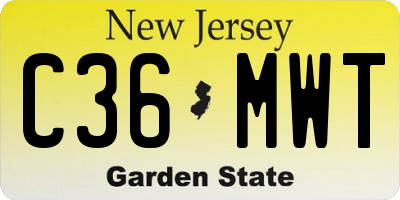 NJ license plate C36MWT