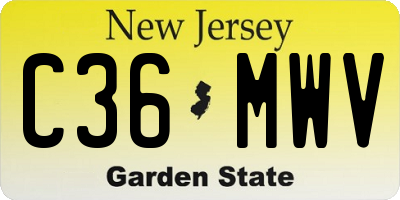 NJ license plate C36MWV