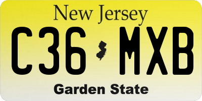 NJ license plate C36MXB
