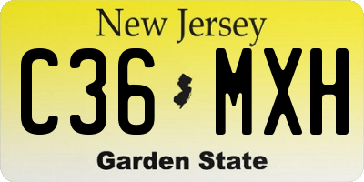 NJ license plate C36MXH