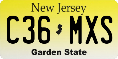 NJ license plate C36MXS