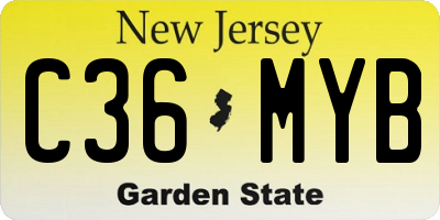 NJ license plate C36MYB