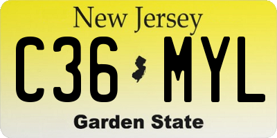 NJ license plate C36MYL