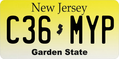 NJ license plate C36MYP