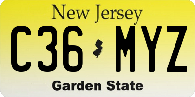 NJ license plate C36MYZ