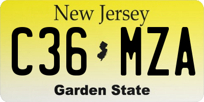 NJ license plate C36MZA