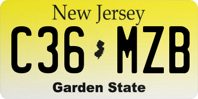 NJ license plate C36MZB