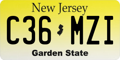 NJ license plate C36MZI