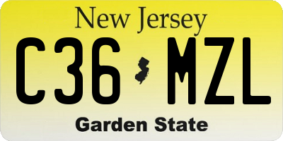 NJ license plate C36MZL