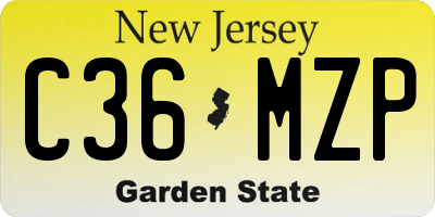 NJ license plate C36MZP