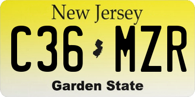 NJ license plate C36MZR