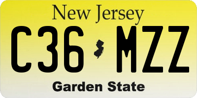 NJ license plate C36MZZ