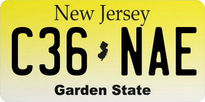 NJ license plate C36NAE