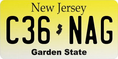 NJ license plate C36NAG