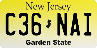 NJ license plate C36NAI