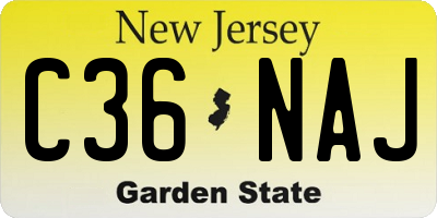 NJ license plate C36NAJ