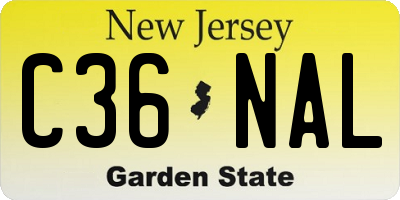 NJ license plate C36NAL