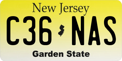 NJ license plate C36NAS