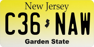 NJ license plate C36NAW