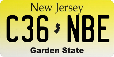 NJ license plate C36NBE