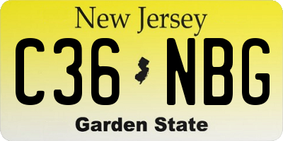 NJ license plate C36NBG