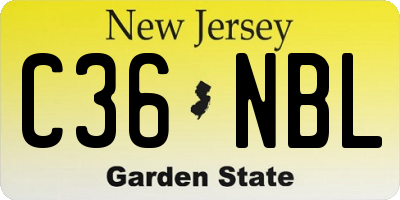 NJ license plate C36NBL