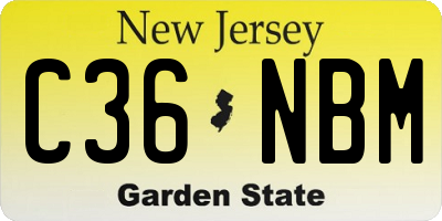 NJ license plate C36NBM