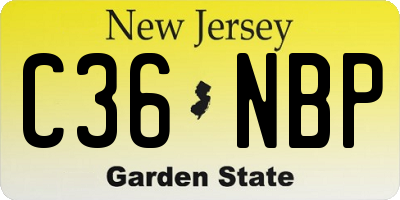 NJ license plate C36NBP